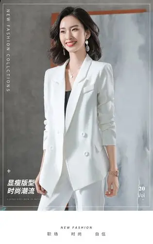 白色西装套装女夏韩版英伦风主持人气质名媛总裁职业装女神范时尚
