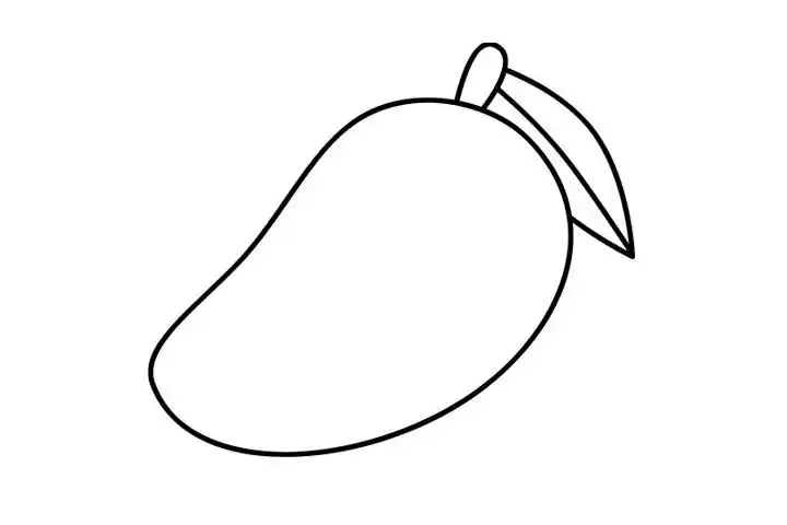 橘黄色芒果简笔画