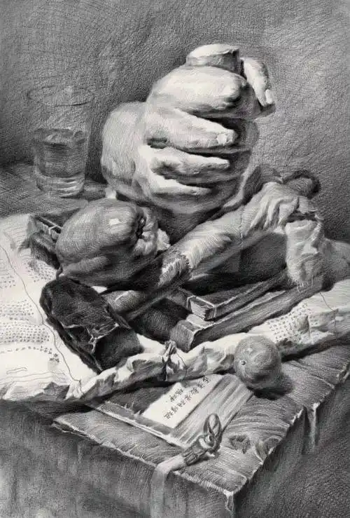 校尉美术内蒙校区——江振坤100张素描静物作品,让你打开素描新世界!