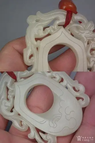 华夏古玩城 玉器 和田 > 清代和田一级白玉精工籽料双面龙凤出廓摹古