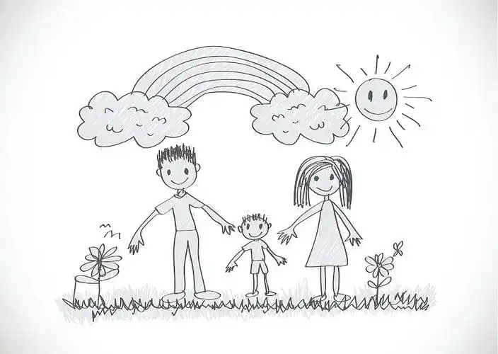 一家人在公园散步