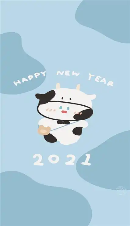 2021牛气冲天卡通萌萌哒手机壁纸