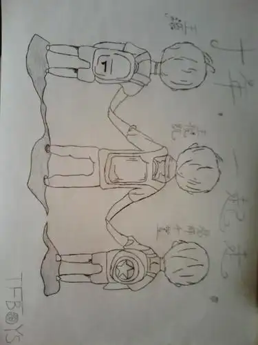 tfboys简笔画简单背影