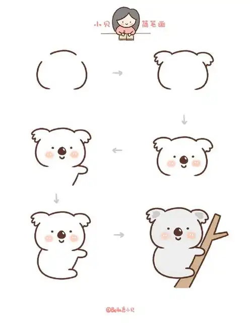 画个简笔画  #简笔画考拉  #简笔画树袋熊  #动物简笔画  #可爱简笔