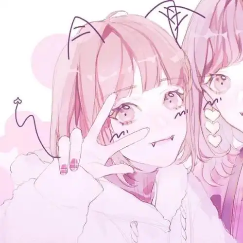 二次元闺蜜头像 图源不明