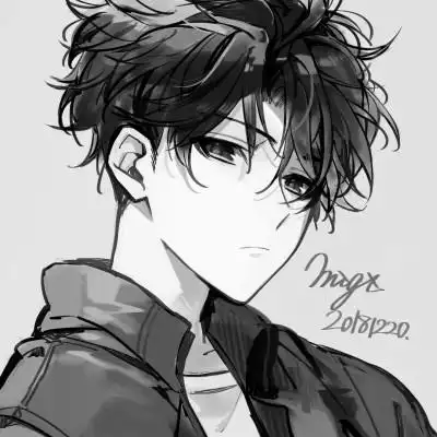 黑白男漫头 个性好看的高清黑白动画头像男_男生动漫头像_头像屋