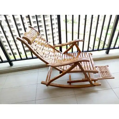 dyuans客厅竹摇椅竹躺椅逍遥椅折叠躺椅老人摇椅夏日午休竹凉椅休闲椅