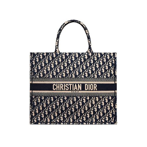 88vip欧洲直邮dior迪奥经典款booktote女士刺绣老花帆布手提包托特包
