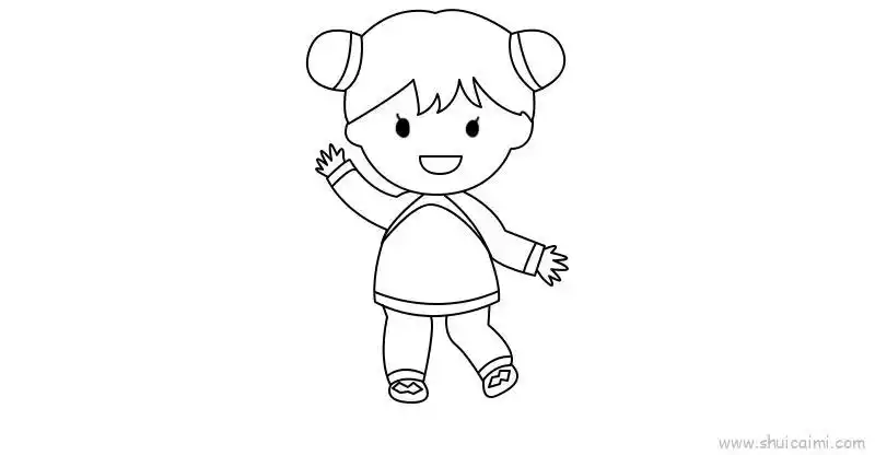 过年人物儿童画怎么画 过年人物简笔画步骤