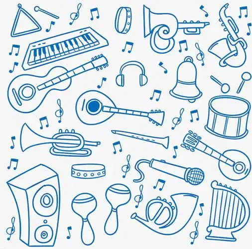 卡通手绘矢量乐器