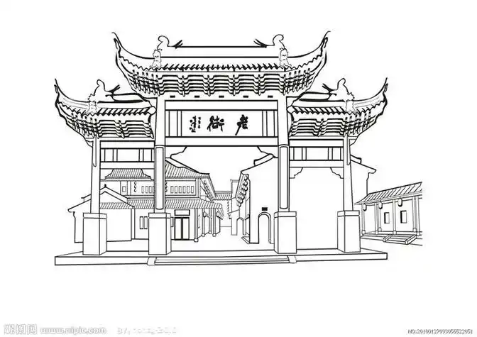 老街简笔画管仲老街简笔画