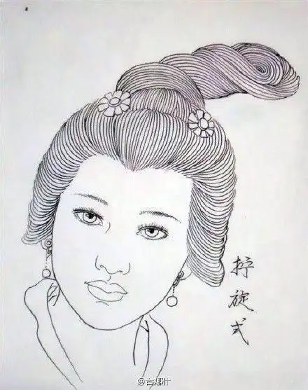 古装女生简笔画头发汉服头发简笔画古代女性发型简笔画古代女人头型简