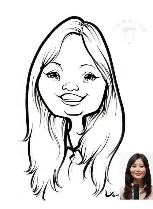 简笔肖像漫画似颜绘线稿