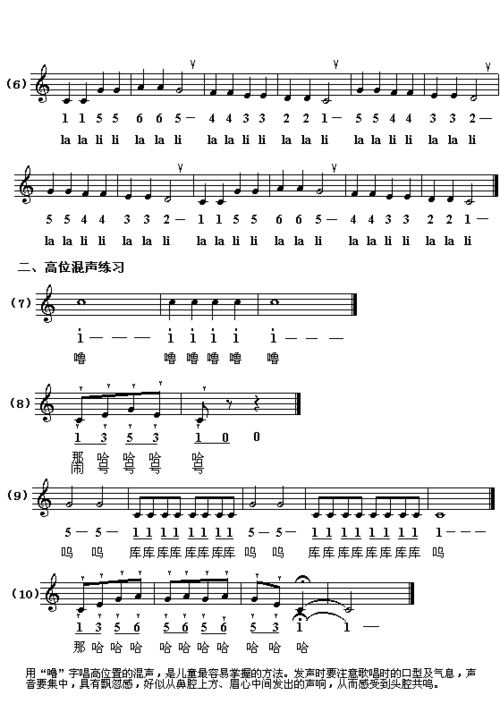 >> 文章内容 >> 歌谱:练声曲(简谱) 声乐练声曲(简谱)?