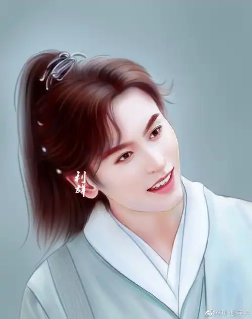 张哲瀚[超话]#饭绘张哲瀚周子舒手绘一张,歪头微笑.