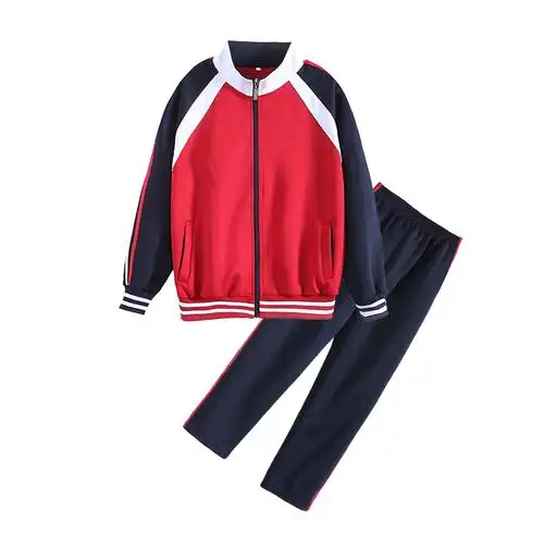 中小学生校服红色春秋秋季儿童运动风班团体服男校服