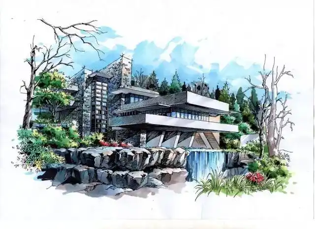 建筑马克笔手绘色彩表达