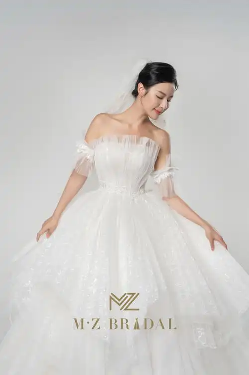 mzbridal婚纱礼服我的一字肩婚纱梦