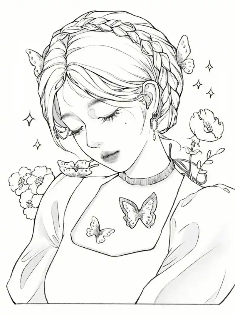 人物插画教程.多种少女画法人物.#ipad绘画 #零基础学画 - 抖音