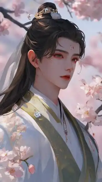 白衣方外人,高闲溪中鹤. #古风 #厚涂 #半厚涂 #白衣少年 #樱花 #国风