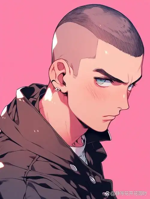 寸头男生头像|背景越粉人越狠