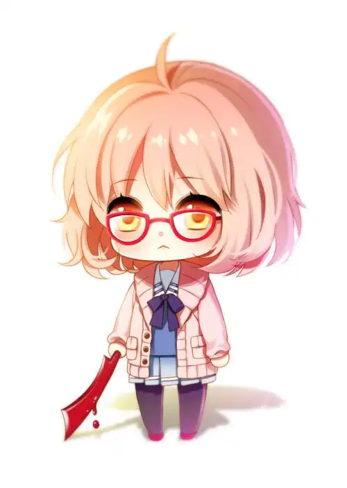 q版图片 戴眼镜的 动漫女生图片 短发动漫女生 萌图片 神原秋人 可爱