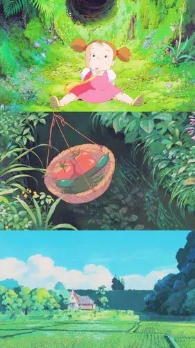 宫崎骏动漫场景拼接手机壁纸