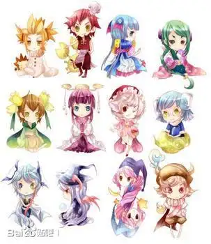 12星座q版 作者氧气 双子座q版十二星座萌萌哒十二星座动漫人物q版