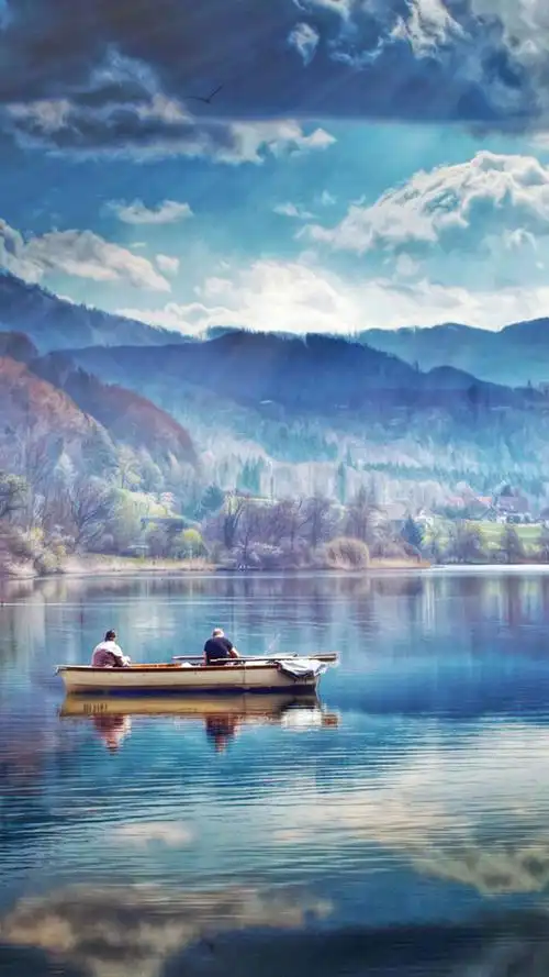 山水湖风景,高清图片,手机锁屏桌面-壁纸族