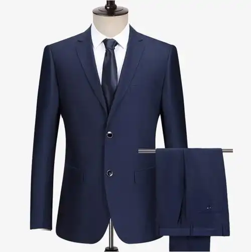 产品实物宝石蓝西装套装