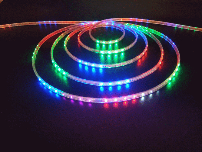 户外水led七彩灯带彩色跑马变色彩灯招牌霓虹灯室外闪光灯客厅 扁三线