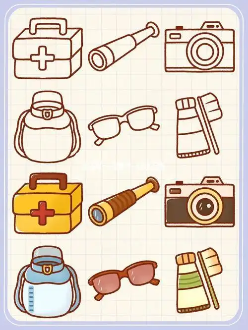 郊游必备物品简笔画 简笔画图片大全-普车都