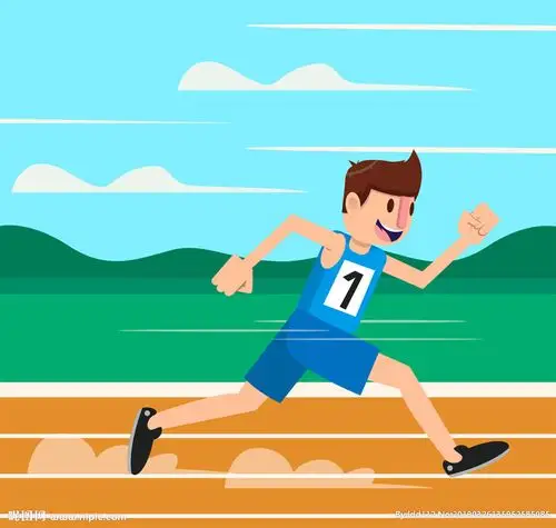卡通跑道上跑步的男子设计图__动漫人物_动漫动画_设计图库_昵图网