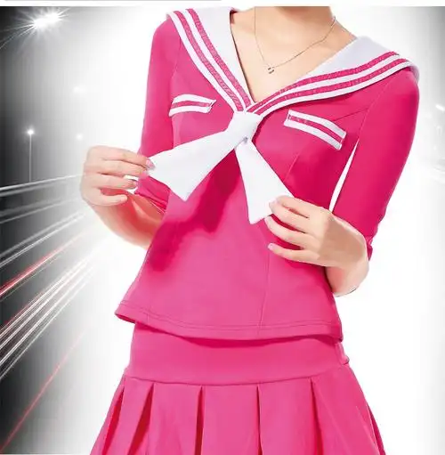 学生制服诱惑水手服超短裙夜场桑拿工装领带百褶性感短套装女春装