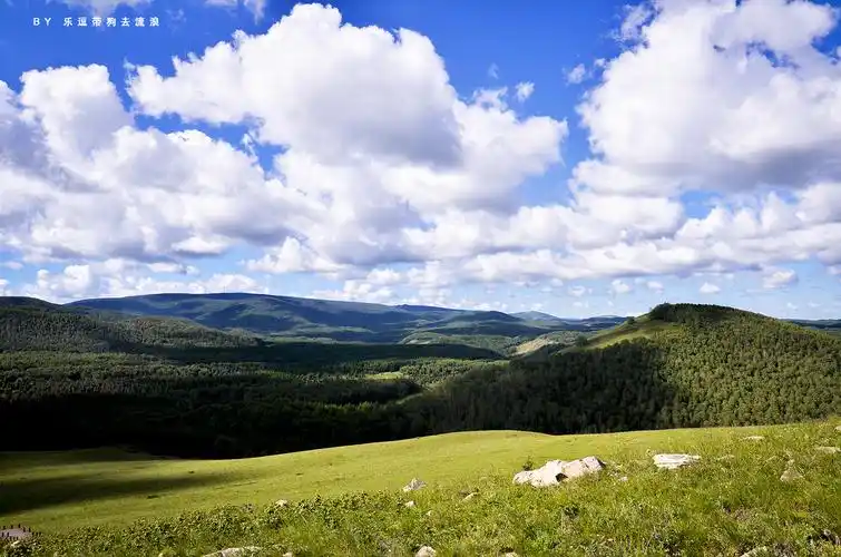 内蒙古克旗双山子,即使是小山坡也能成为草原上一道靓丽的风景线