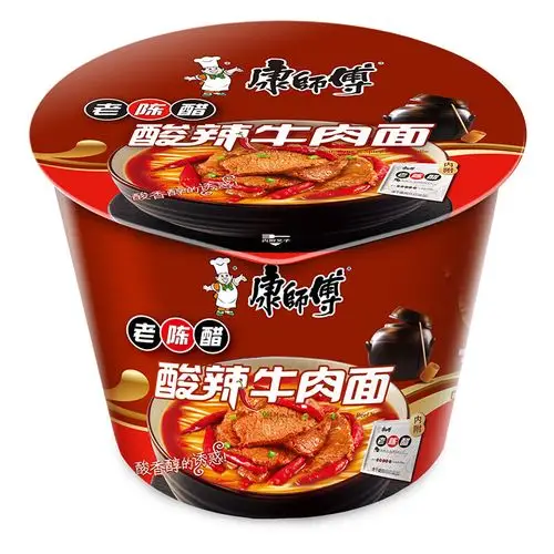 康师傅酸辣牛肉面12桶国美超市甄选