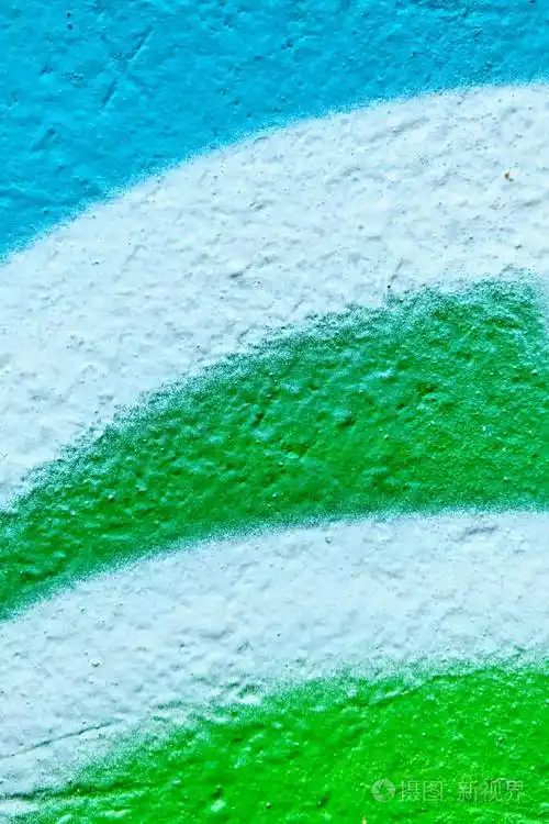 从蓝白绿的线条中抽象出的灰泥质地