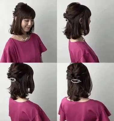 不是只有卷发才能做半扎发公主头发型 齐肩中短发扎法简单富含规律