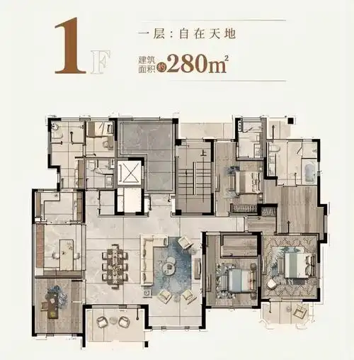 280平方米一层一户个性化设计的享受型大平层超级哇塞