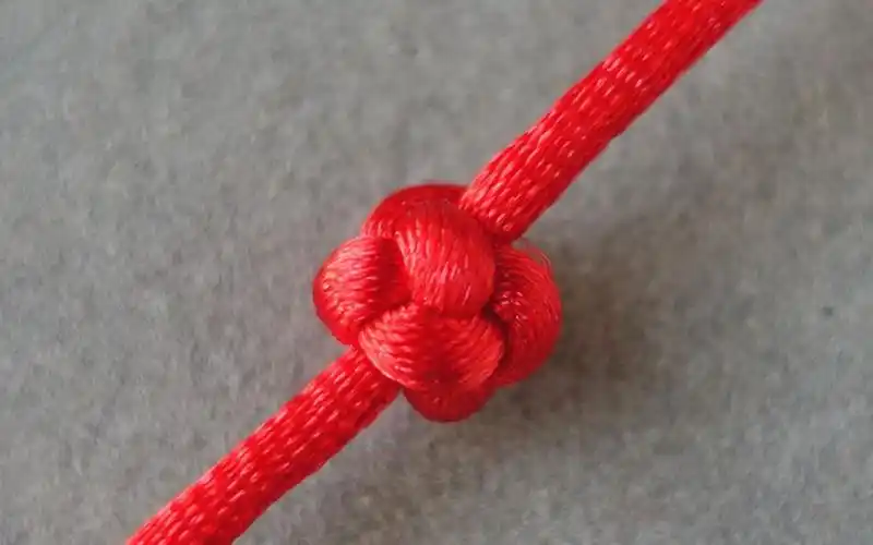 35单线纽扣结~素绳记手工diy红绳教程~中国结基础绳结_哔哩哔哩 (゜