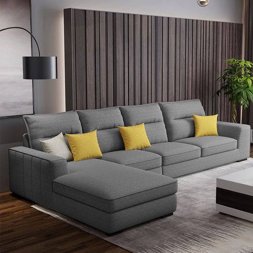 新款北欧布艺沙发简约现代客厅组合整装小户型转角可拆洗乳胶沙发