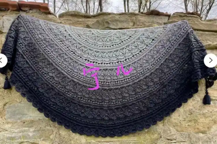 三款钩针编织披肩团钩ing