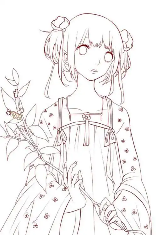 线稿漫画卡通人物绘画平面灵感素材二次元