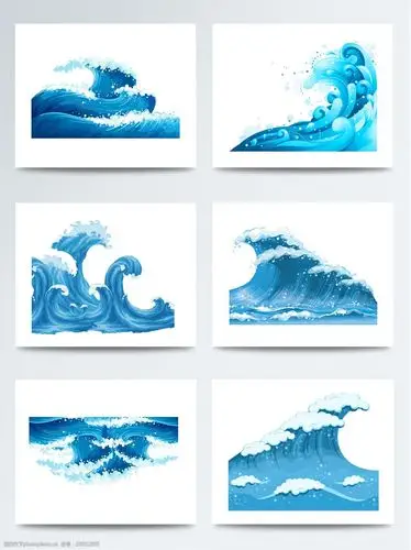 关键词:蓝色的卡通浪花花纹元素素材 蓝色 卡通 插画 漫画 花纹 浪花