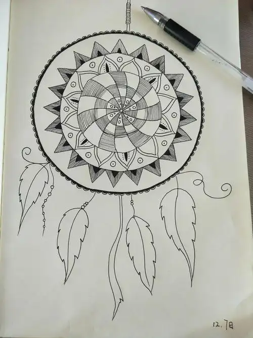 南霞口镇李卜吉幼儿园《捕梦网—线条画》艺术活动85