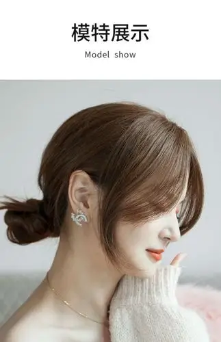 元井 空气八字刘海假发片 中分刘海微卷一片式无痕自然头顶补发女d2