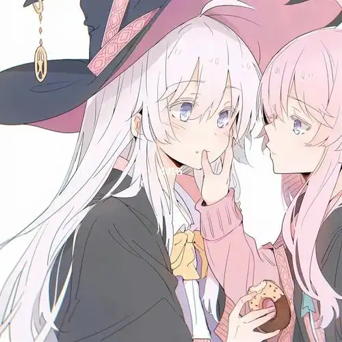 动漫闺蜜头像粉色系粉黑白可爱甜美