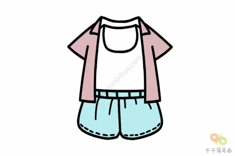短衫短裤简笔画