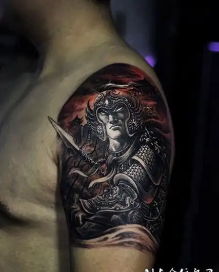 满背子龙降龙霸气纹身tag标签:赵云誓死护主,手臂赵云救主纹身tag标签