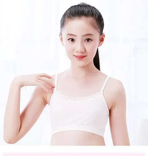 拍3发4女童小背心812岁发育期学生内衣女纯棉纯色吊带抹胸中大童文胸